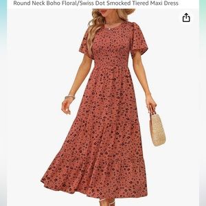Floral rust maxi dress